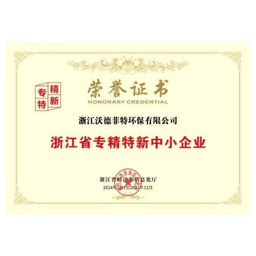 Zhejiang Worldfilter-Zhejiang Specialized, Specialized and New Small and Medium-sized Enterprises